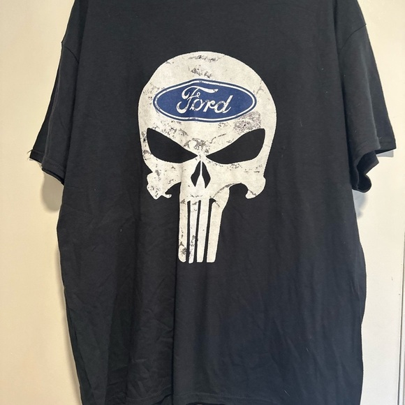 Men’s XL Ford logo Punisher Black Heavy Cotton Graphic Short Sleeve Tee. - Picture 2 of 10